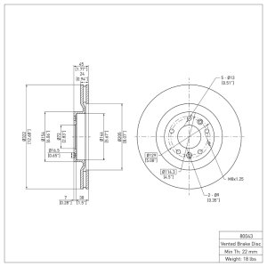 Mazda RX-8 Brake Rotor (1) - Front - R1 Concepts - Plain - `04-`11